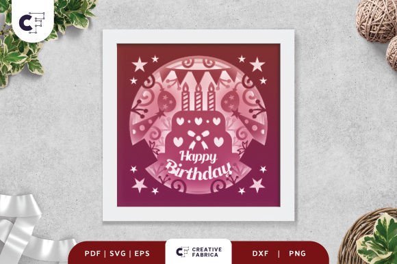 3D Shadow Box Happy Birthday on Cake: A 3D SVG Review