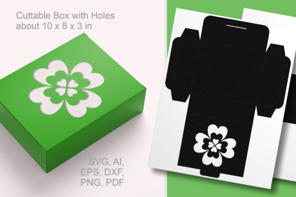 4 Leaves Clover Box: 3D SVG for Saint Patrick S Day
