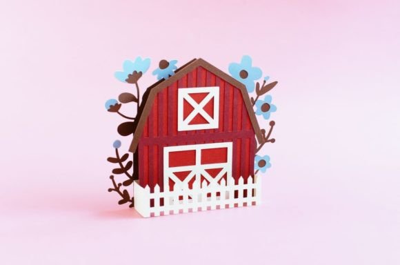 Barn with Flowers 3D SVG Box: A Sweet Touch for Content Publishers