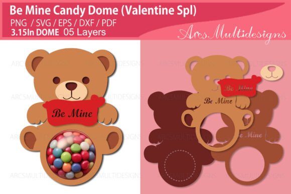 Be Mine Candy Dome Holder: 3D SVG for Valentine's Day
