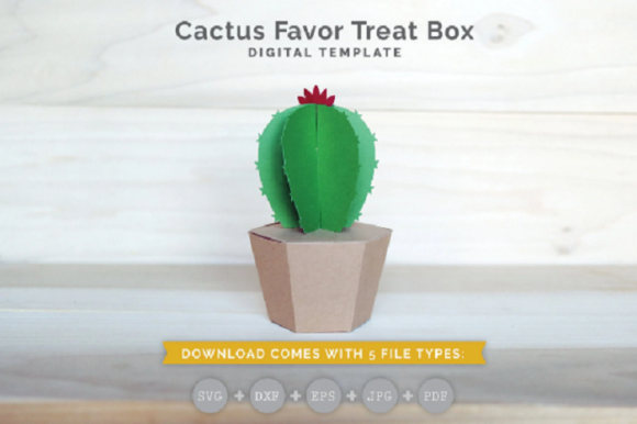 Cactus Favor Box: 3D SVG for Cacti And Succulents