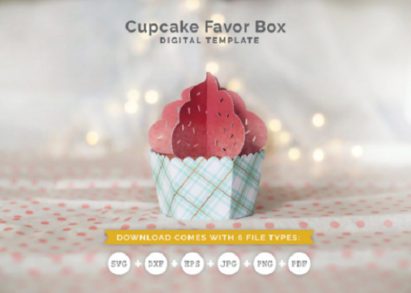 Cupcake Favor Box: 3D SVG for Birthdays