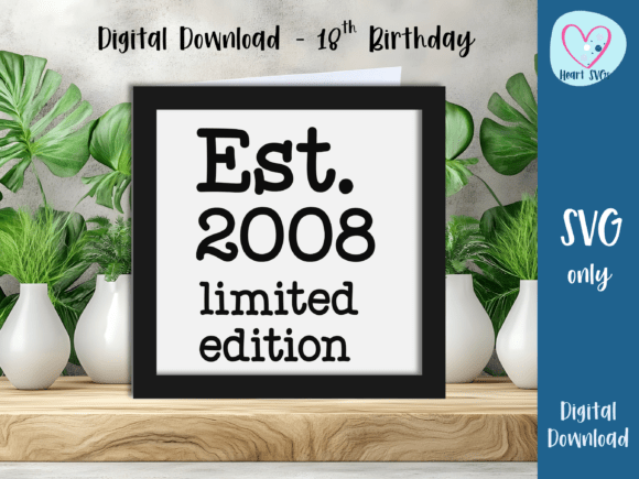 Est. 2008, 18th Birthday Card SVG Review