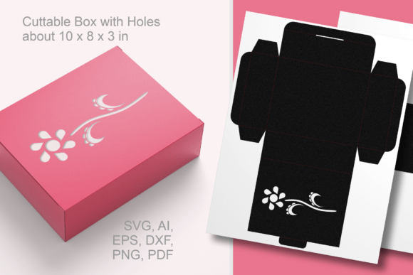 Flower N Moon-curved Leaves 3D SVG for Spring