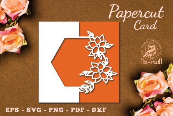 Flowers Papercut Card Template SVG 7 Review