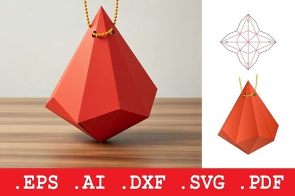 Geometric Diamond Hanging Gift Box Dieli 3D SVG Review