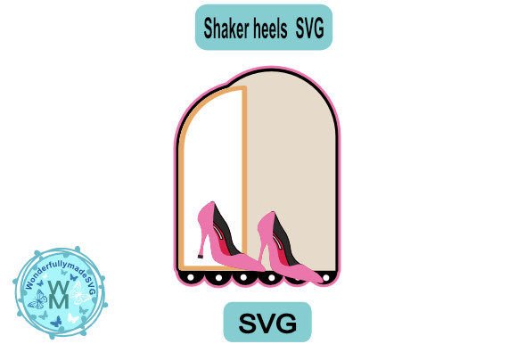 High Heel Stiletto Shaker Topper Svg for Birthdays