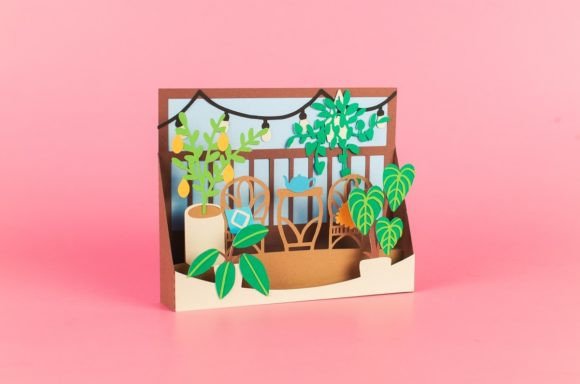 Plant Stand Pop Up Card: A 3D SVG Greeting Card with Crafty Charm