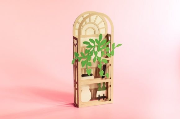 Rattan Wicker Plant Stand Pop Up Box Card: A 3D SVG for Spring Branding