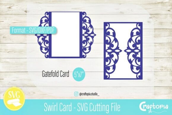 Swirl Gatefold Card – FREE SVG Cut File