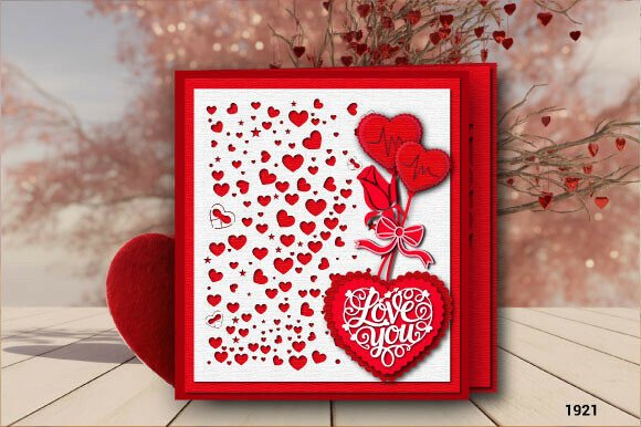 Valentine Greeting Card with Balloon1921 3D SVG Review