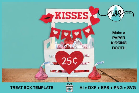 Valentine Kissing Booth Candy Treat Box 3D SVG Review