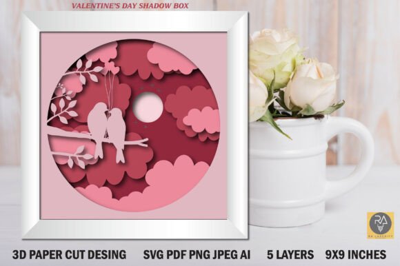 Valentine's Day Paper Cut Shadow Box 3D SVG Review