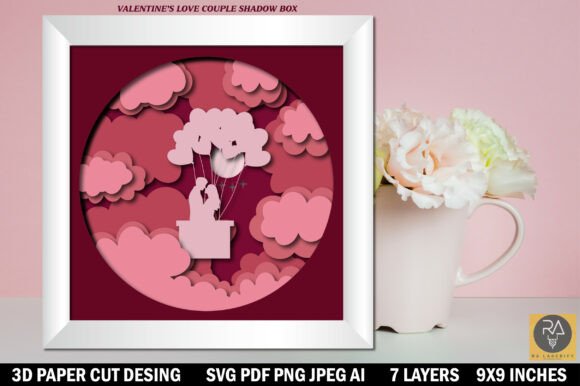 Valentine's Love Couple Shadow Box 3D SVG Review