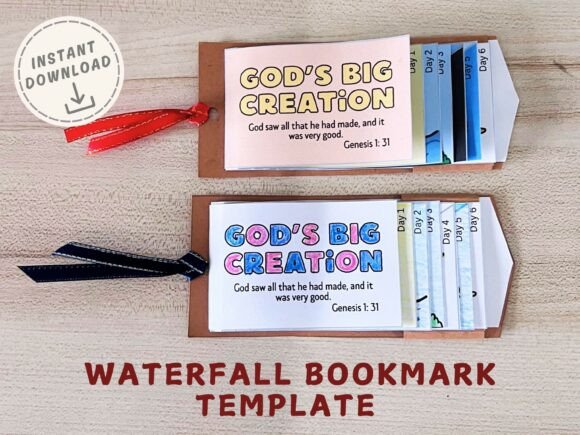 Waterfall Bookmark 3D SVG for Kids
